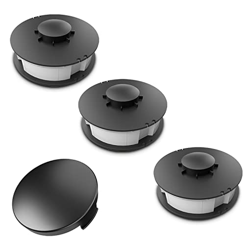 Set 3 + 1 Adatto per Einhell CG-ET 4530: 3 Pezzi per decespugliatore Elettrico Bobina di Filo/Doppio – Copertura per Bobina, Adatto per decespugliatore Elettrico Einhell CG-ET 4530, 450 Watt