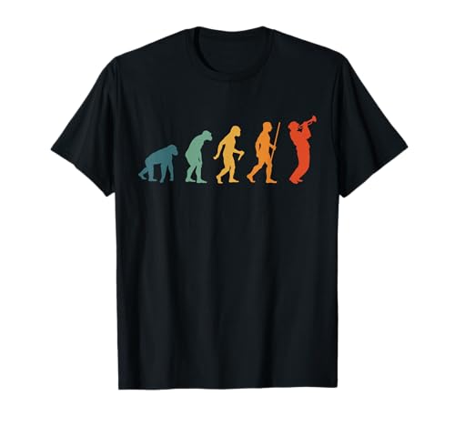 Funny Evolution Trompetista Banda de latón Trompeter Vintage Camiseta