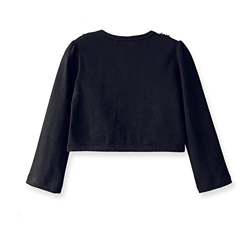 Image of Girl Lace Bolero Cardigan Shrug - Little Girl Long Sleeve Shrug Sweater with Pearls 2-11 Years