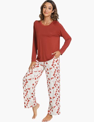GYS Women's Pajama Sets Long Sleeve Sleepwear Comfy 2 Piece Ladies Pj Sleep Set, Viscose Made from Bamboo3