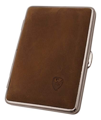 Preisvergleich Produktbild GERMANUS Visitenkartenetui - Made in Germany, Wildes Rind, braun