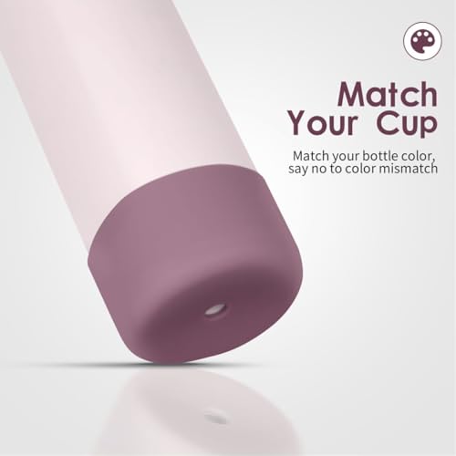 BKBY 2PCS Silicone Water Bottle Boot, Compatible with Owala 24oz 32oz 40oz, Protective Anti-Scratch & Anti-Dent No Noise Sleeve Cover for FreeSip/Twist/Flip Water Bottles (Mauve, 24oz)