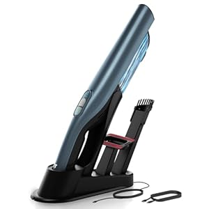 Tranqwil Cordless Handheld Vacuum, Lightweight Portable Vacuum at 1.4lbs, Powerful Suction 2 Stage-Motor, Charge Dock, One-Touch Empty for Home & Car, Guiding Lights with Versatile Attachments (Blue)