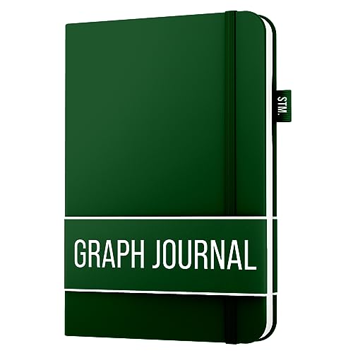 Scribbles That Matter - A5 Cuadriculado páginas Libreta - Cuaderno Diario Notebook - 150 páginas (5.75' x 8.25') 120gsm papel grueso, Cuero vegano, Cuaderno de notas para adultos - Botella verde