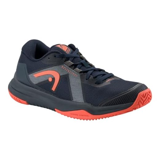 HEAD Baskets Sprint Pro 4.0 Junior Unisexes pour Enfant, Bleu foncé/Rouge., 33 EU