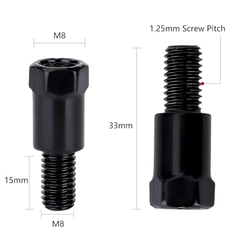 Cretassion Motorrad Spiegel Adapter M8 Linksgewinde auf M8 Rechtsgewinde Motorroller Spiegel Adapter m8 auf m8 (2 Stück)