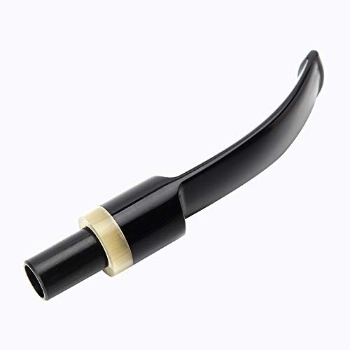 OLD FOX Bent Tobacco Pipe Stem Replacement Mouthpiece with Horn Ring Fit 9mm Pipe Filters Charcoal Pipe Filters BE0120
