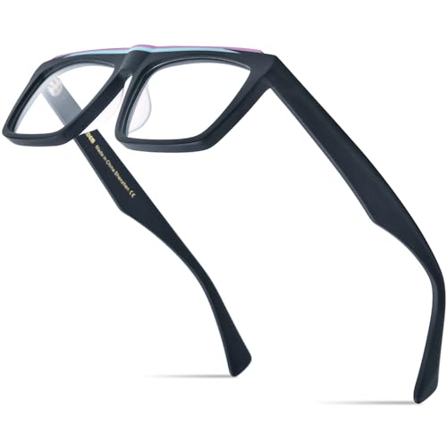 Image of HEPIDEM Matte Multicolor Acetate Glasses Frame Men Vintage Square Eyeglasses Optical Spectacles 9289
