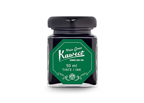 Kaweco Tintenglas 50 ml | Palmengrün Palm Green | Premium Tinte für Füller im Tintenfass | vegan tierversuchsfrei wasserlöslich nachhaltig | Schönschrift Kalligrafie Lettering Schreibtinte