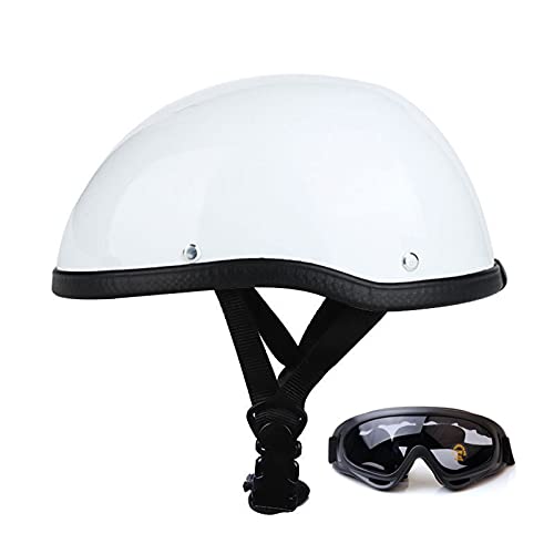 Vintage Casques Moto Bols Homme et Femme ECE Homologué Casque De Moto Demi Adultes Casques Moto Jet Rétro Casquette De Baseball Cover