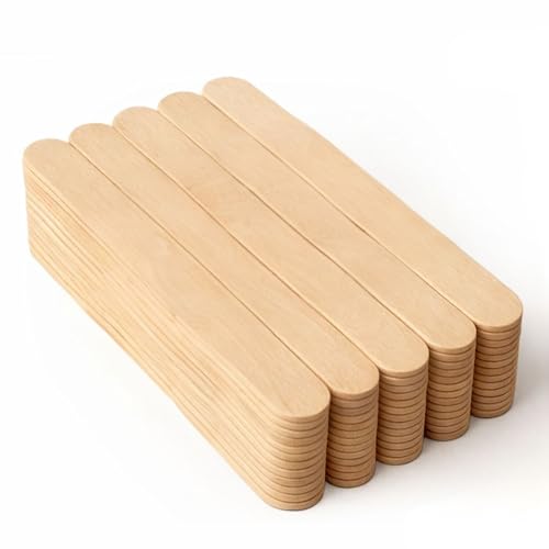 LALILL Spatule Cire Epilation 100 Pièces - Batonnet en Bois Longueur 15 cm - Spatule en Bois pour épilation - Bâtonnets pour Masques et Crèmes