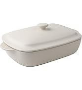 TUSIMI Ceramic Casserole Dish with Lid,33oz Covered Rectangular Baking Dish with Lid,Deep Cassero...