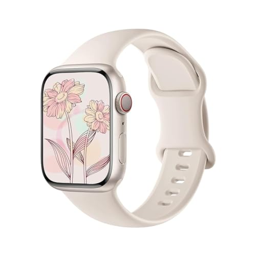 Pulseira esportiva de silicone exclusiva compatível com Apple Watch de 40 mm, 38 mm, 41 mm, 44 mm, 4