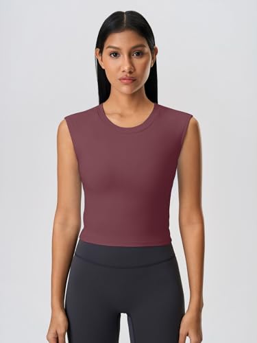 Image of ABOCIW Women Twist Back Workout Top with Built in Bra Cap Sleeve Pilates Yoga Crop Top Athletic Gym Shirt