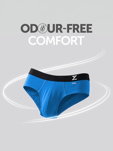 Image of XYXX Men's Aero 100% Super Combed Cotton Regular Fit Solid Anti Bacterial Briefs with No Marks Waistband (Pack of 3)