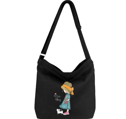 Image of Lify Women's Retro Large Size Canvas Shoulder Bag Hobo Crossbody Handbag Casual Tote - 1 Piece