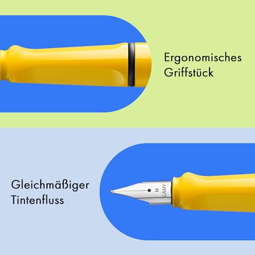 Lamy safari yellow Füller mit polierter Stahlfeder in Strichbreite M – Ansicht 3