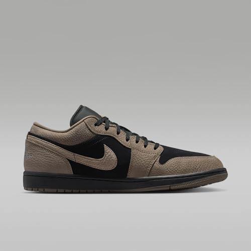 Image of Air Jordan 1 Low SE Men's Shoes (Black /Light Wild Mango /Olive Grey)
