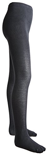Sportoli Girls Soft Bamboo Hold and Stretch Footed Winter Tights - Dark Grey (size 10/12)2