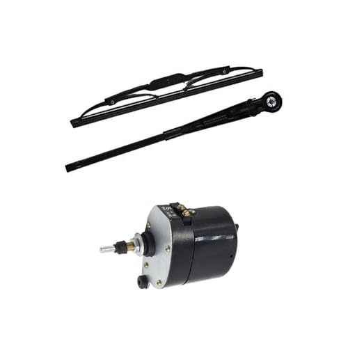 Scheibenwischermotor 12V, Wischermotor Scheibenwischermotor 12V 105° mit Wischerarm und Wischerblatt, Wischermotor Universal, Wischermotor Traktor, für fast alle Traktor Traktoren