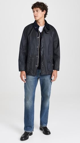 Image of Barbour Men's Bedale Wax Jacket, Navy, 36
