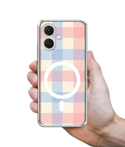 Image of Case Cover for Tecno Spark Go 2 4G Pastel Checkboard Magnetic Ring Design (Not Magnetic Compatible) | UV Printed Soft TPU Shockproof Back Case for Tecno Spark Go 2 4G