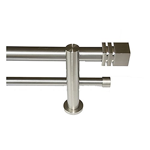 Barras de Cortina - Conjunto Babol Doble Barra Acero INOX. Largo 4 M Cover