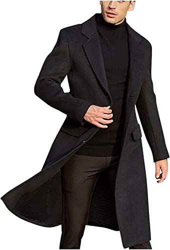 Manteau chaud homme noir veste longue regular outdoor hiver