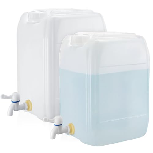 Maxdot 2 Pcs 5.3 Gallon Plastic Dispenser Carboy with Spigot Water Container with Spigot Camping Water Jug Storage for Lab, Pharmaceutical, and Industrial Use