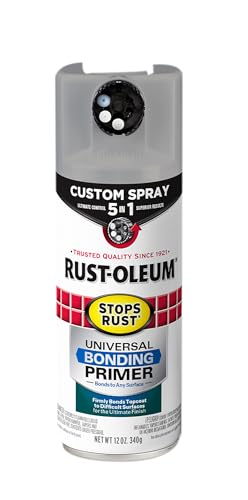 Rust-Oleum 384761 Stops Rust Custom Spray 5-in-1 Universal Bonding Primer Spray, 12 oz, Flat Gray