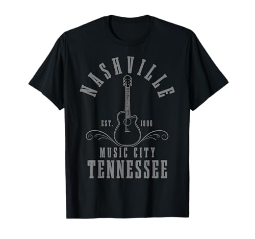 Nashville Tennessee Country Music City Guitar Vintage T-Shirt
