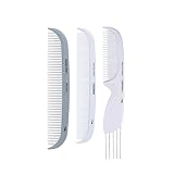 Cricket Friction Free Hair Cutting & Styling Combs Set - Professional Anti-Static for Cutting, Teasing, Styling, and Coloring, FF60, FF25, and FF45 Combs for All Hair Types - Pack of 3