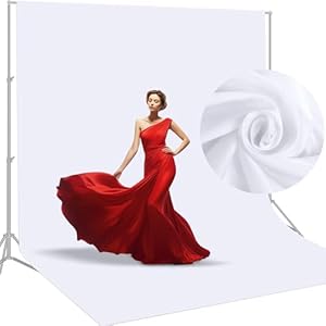 Aimosen 10 X 12 FT Large White Backdrop Background for Photography, Pure White Screen for Zoom Meeting, Polyester Cloth Fabric Curtain, Chromakey Video Photoshoot Studio YouTube Conference Streaming