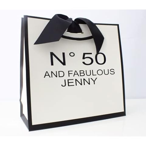 Personalised Gift Bag | Birthday Gift Bag | 21st 30th 40th 50th Luxury Gift Bag with Rope Handle and Ribbon | Any Age Personalised Gift Bags Cover