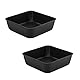 HOPEYMY26 2 Stück Auflaufform Klein Kuchenform Eckig Brownie Backform Quadratische Backform Backblech ﻿Kuchenform mit Antihaftbeschichtung,Ideal für Kuchen/Brownies/Raspeln, Gesund und Leicht Reinigen
