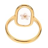 [Holibanna] ユニーク ドライ 花柄 行事 メッキ そして 結婚式 日常 指 女性 特別な 上品 ハート プレス リング ジュエリー 記念日 花 スチ