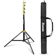 Flashpoint Color Coded Pro Air Cushioned Heavy Duty Light Stand for Photography, This Portable Photography Light Stand Tripod is Lightweight and Durable V2 Yellow, 9.5