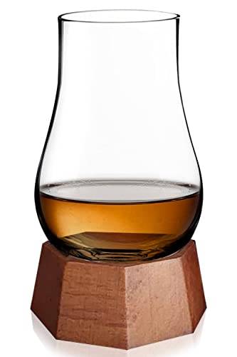 Copo Lignum Lens Degustação Whisky com Base de Madeira