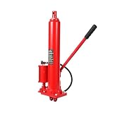 8 Ton Hydraulic Air Long Ram Jack, Heavy Duty Engine Hoist Cylinder with Air Pump & Clevis Base, 17,600LB Capacity, 26.77'-45.67' Lift Height, Compatible with Shop Cranes, Garage, Farm, Tractor