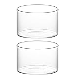 Angoily GR3DJ35YPC15BVZV01NL5KB - Set di 2 tazze da dessert in vetro, trasparenti, per budino, crema pasticcera, mini contenitori in vetro per conservare alimenti, 8 x 8 x 4,7 cm