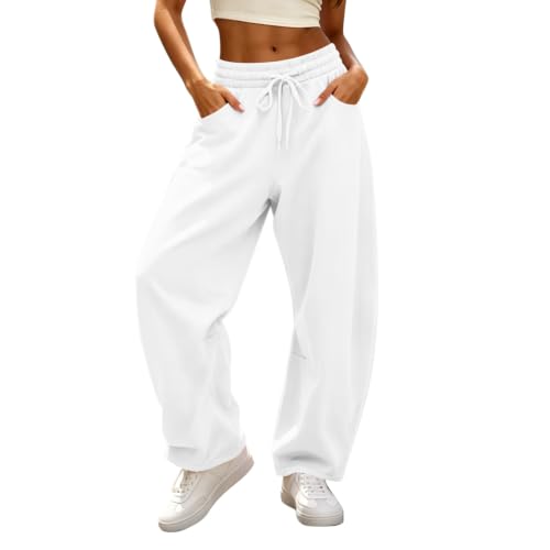 Pantalon élégant femme coupe ample chic en molleton polaire doux