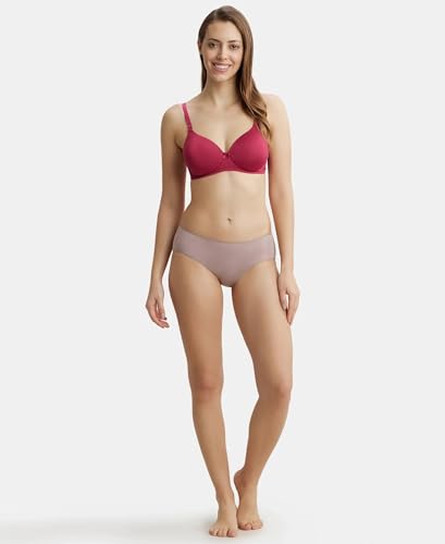 Image of Jockey 1819 Women's Wirefree Padded Microfiber Nylon Elastane Stretch Full Coverage Multiway Styling T-Shirt Bra with Magic Under Cup
