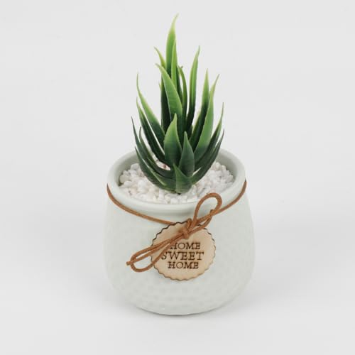 Image of WoodenStreet Peach Ceramic Pot,Natural Look Artificial Plant with Leaves,Decorative Item for Home and Office
