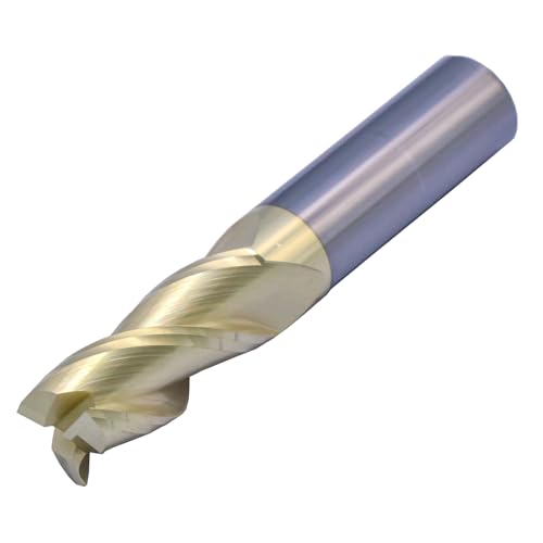 Image of BestParts 1 /2 inch 3 Flute Solid Carbide End Mill for Aluminum - ZrN Coated | 37 Degree Helix, 1 /2 inch Cutting Diameter, 1 /2 inch Shank Diameter, 1-1 /4 inch Length of Cut, 3 inch Overall Length, Square End