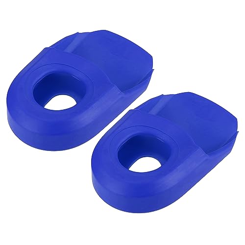 X AUTOHAUX 2pcs Soft Plastic Bicycle Cycling Crank Boot Protectors Mountain Bike Gel Sleeve Crank Arm Cover Protection Blue