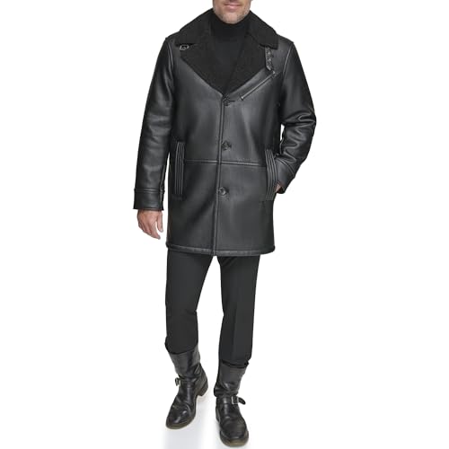 Image of Andrew Marc Men's Andrew Marc Men's Faux Leather Sherling Jacket