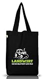  Shirtstreet24 Landwirt Trecker, Traktor Bauer Jutebeutel Stoff Tasche Earth Positive (ONE SIZE), Größe: onesize,Black