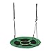 HOMCOM Columpio Nido Infantil Ø100x4,5 cm Columpio de Árbol Forma Redonda Columpio para Niños +3 Años Carga 100kg Jardín Exterior al Aire Libre Asiento Cómodo Verde