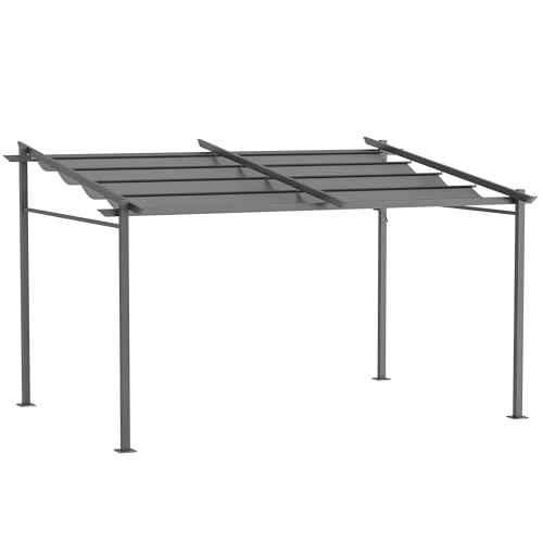 Outsunny Terrassendach Pergola ca. 4x3m Terrassendachung Garten...