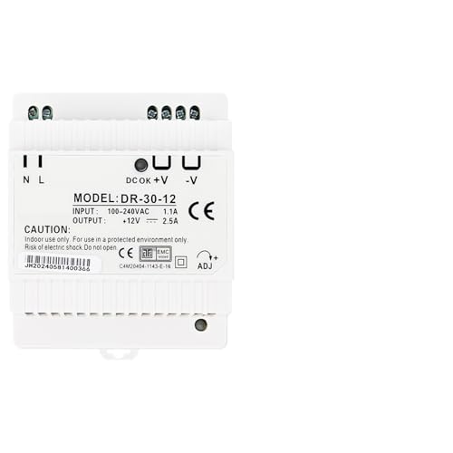 Fuente conmutada DR-30 24V 30W para carril DIN con salida única eficiente